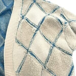 FATE | Women's Medium Distressed Diamond Oversized Open Front Cardigan Lagenlook